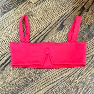 Chic Red Bikini Top with V-Cut